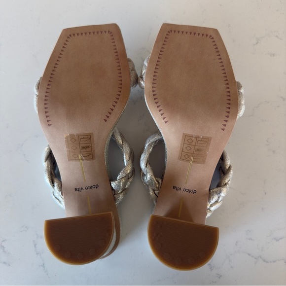 Dolce Vita Paily Braided two strap Heel in gold New Size: 6 - Picture 8 of 8